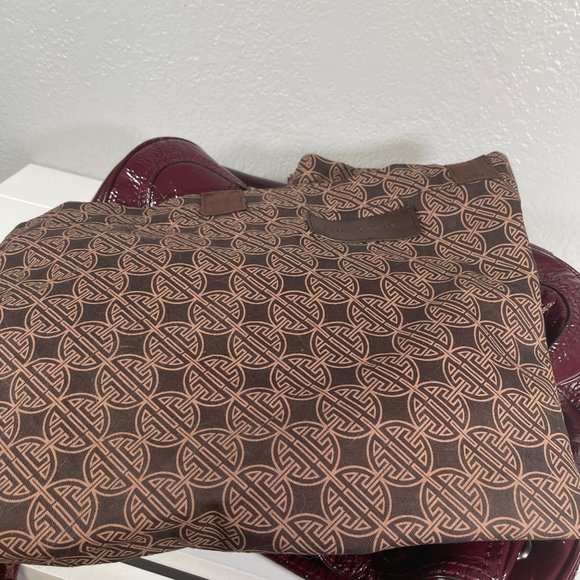 Antonio Melani Burgundy Leather Satchel Handbag w/ Dust Bag - Picture 8 of 8